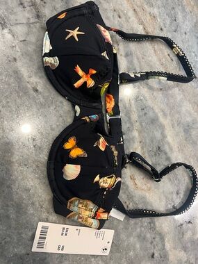 Urban Outfitters Black summer fun Underwire Bikini Top Sz S NWT